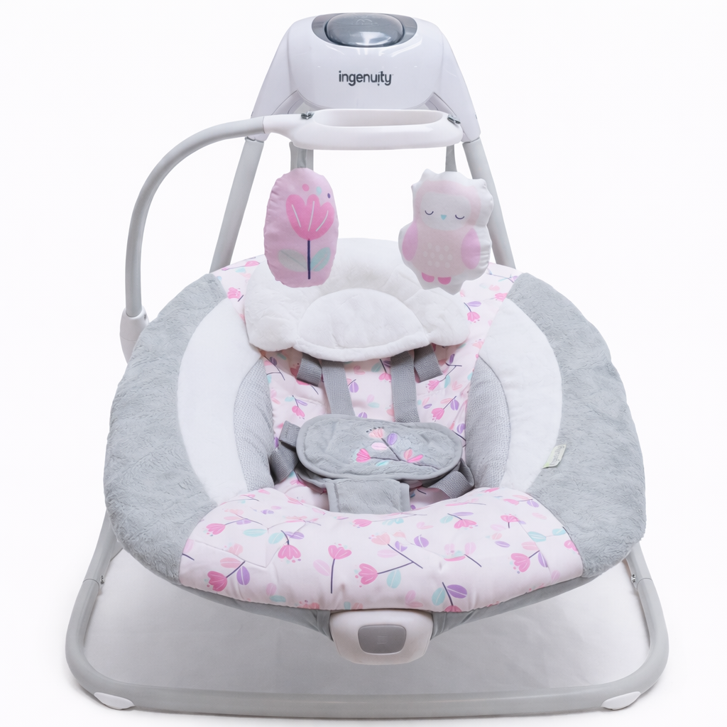 Electric Baby Swing with Toy Bar & Head Support Seat