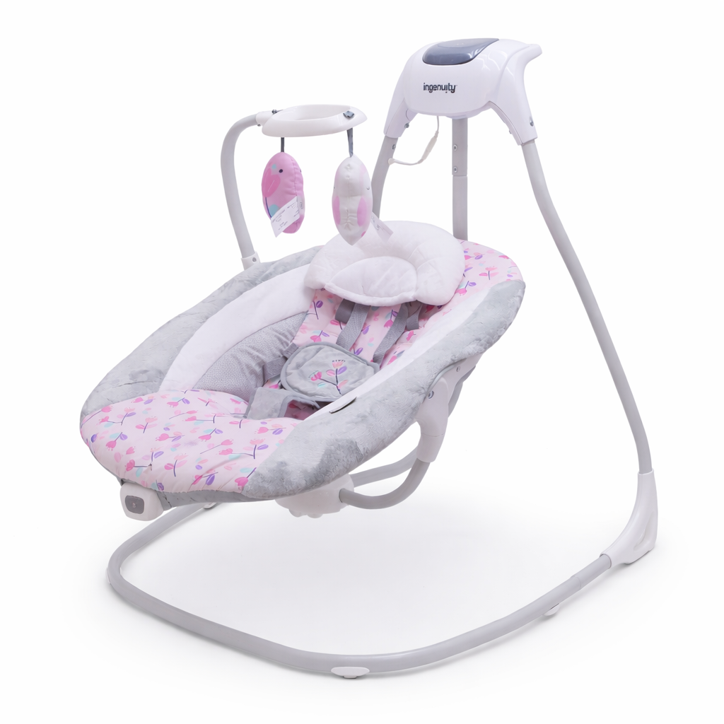 Electric Baby Swing with Toy Bar & Head Support Seat