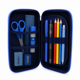 Blue Double Layer Pencil Case for School Kids
