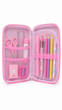 Double Layer Pencil Case for School Kids Pink
