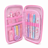 Cute Pink Double Layer Pencil Case for Kids