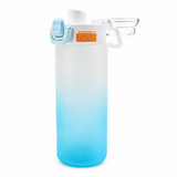 Gradient Frosted Sports Water Bottle with Straw & Lock Lid