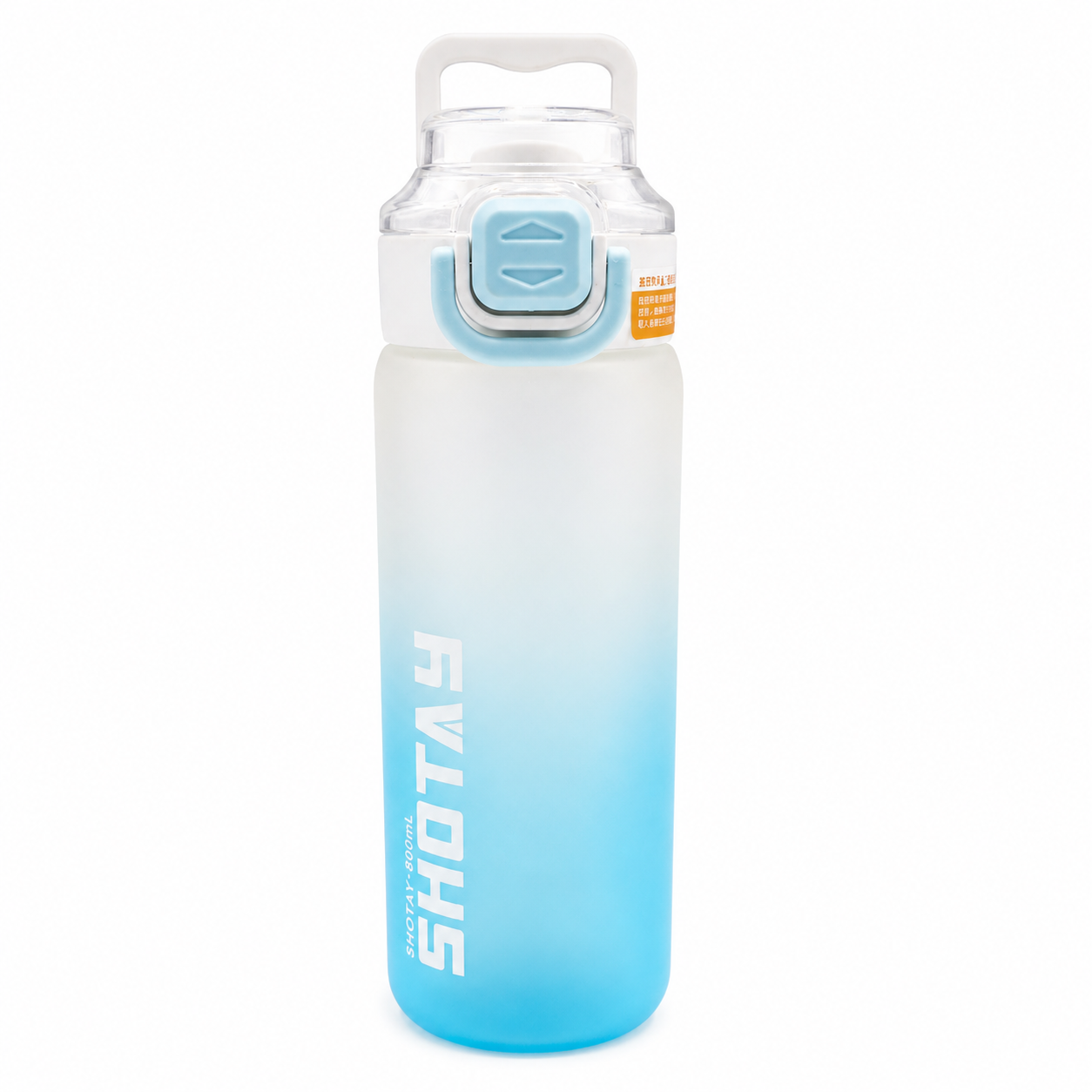 Gradient Frosted Sports Water Bottle with Straw & Lock Lid