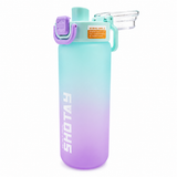 SHOTAY Gradient Sports Water Bottle with Straw & Lock Lid