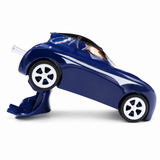 Kids Racing Car Water Bottle with Straw & Wheels Blue