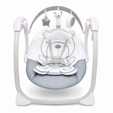 Electric Baby Swing with Music Toy Bar & 5 Point Safety Harness Grey Bear