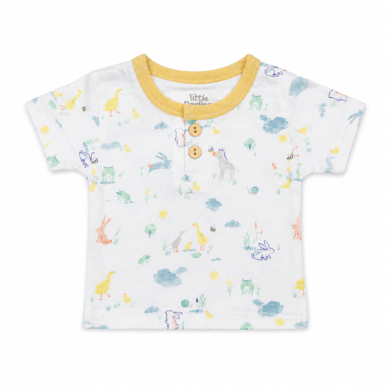 Boys Animal Print T Shirt with Denim Shorts Set by Little Darling