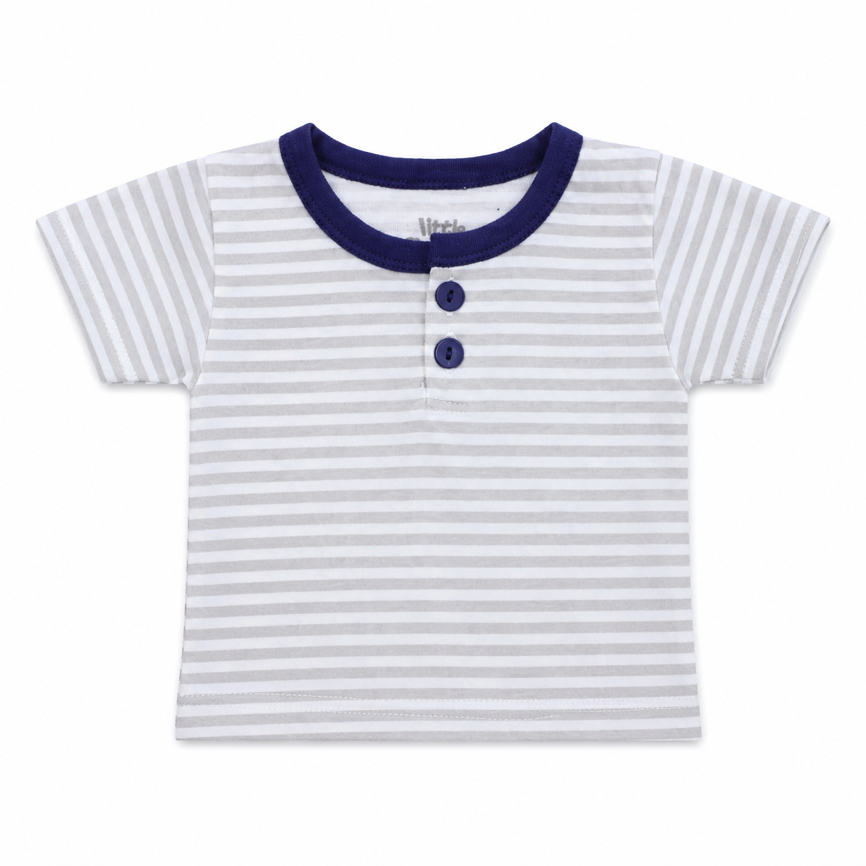 Boys Striped T Shirt with Denim Shorts Set by Little Darling
