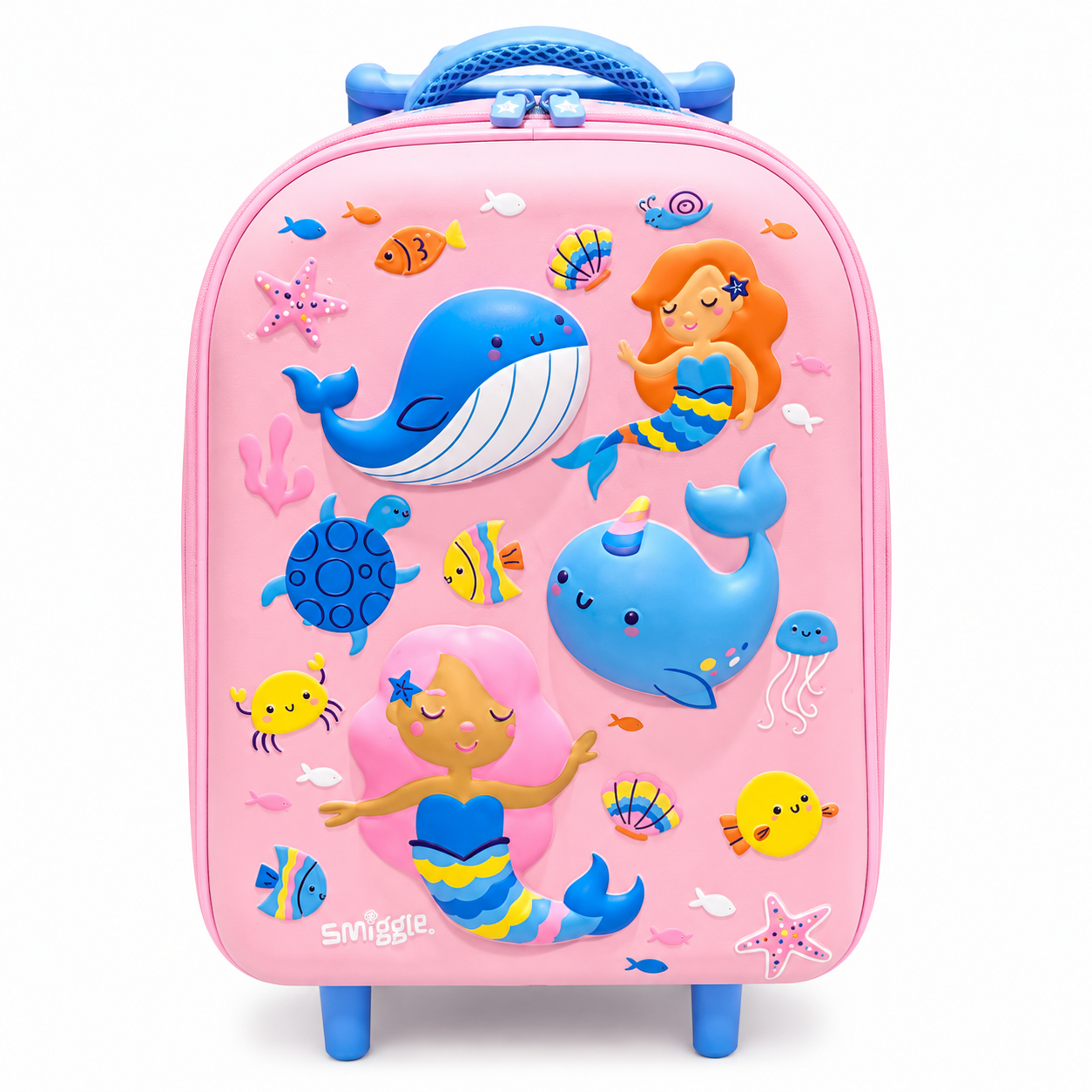 Girls Mermaid Trolley Backpack Hard Shell School Bag