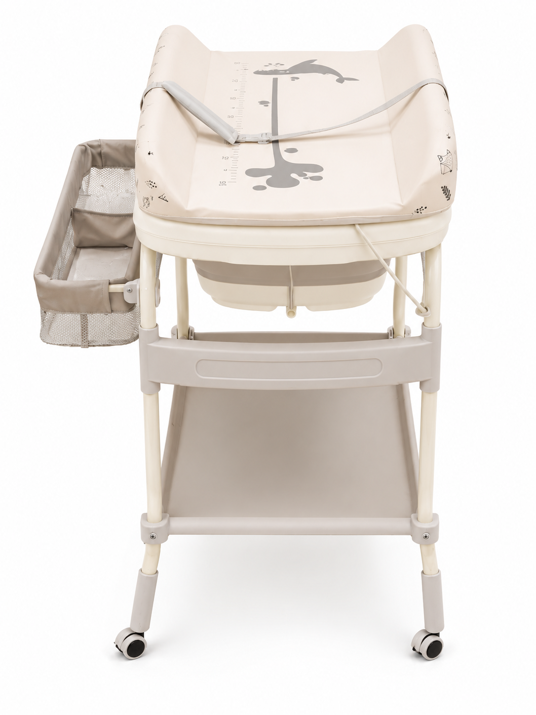 Portable Baby Changing Table with Bath Tub Beige