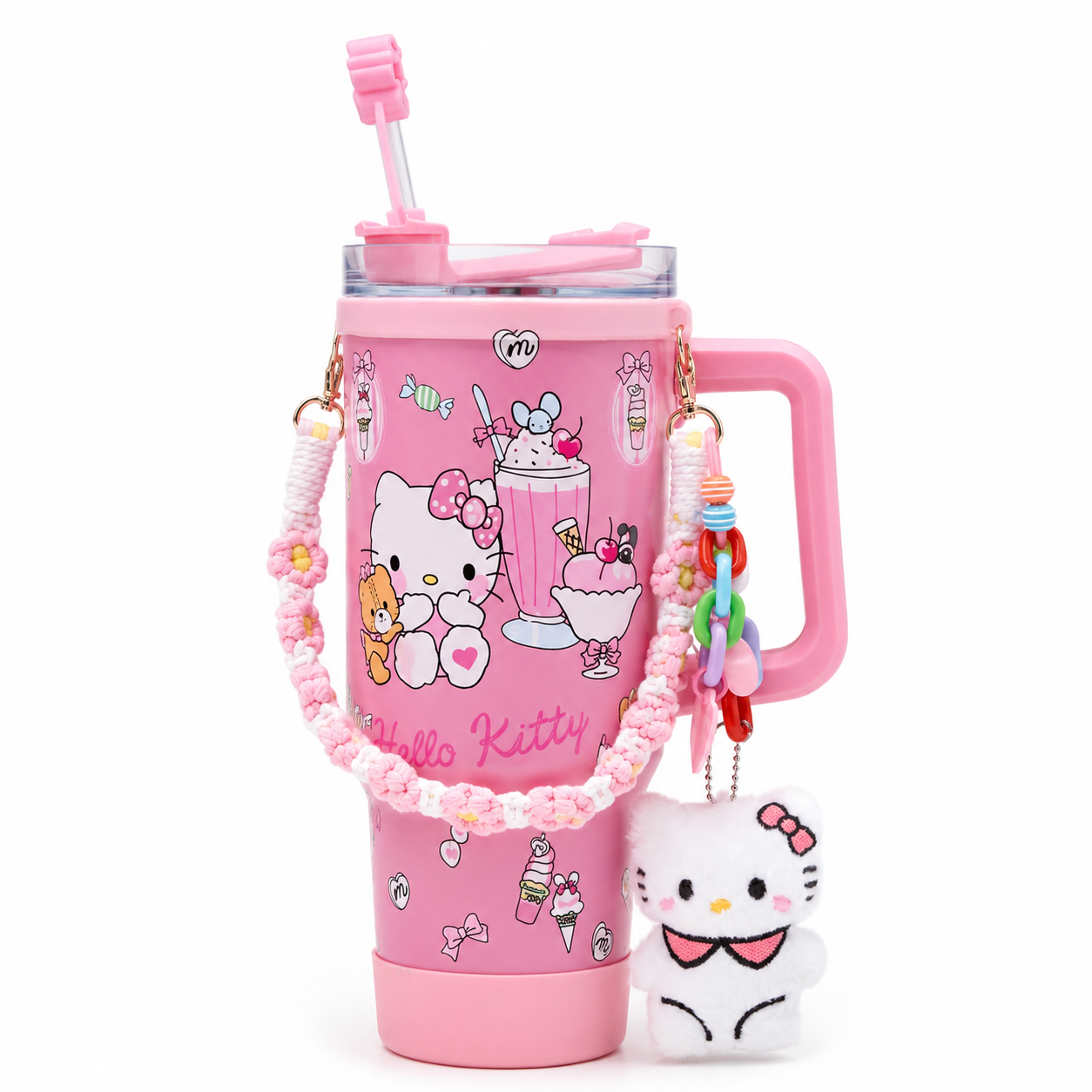 Hello Kitty Insulated Tumbler Cup with Straw & Handle