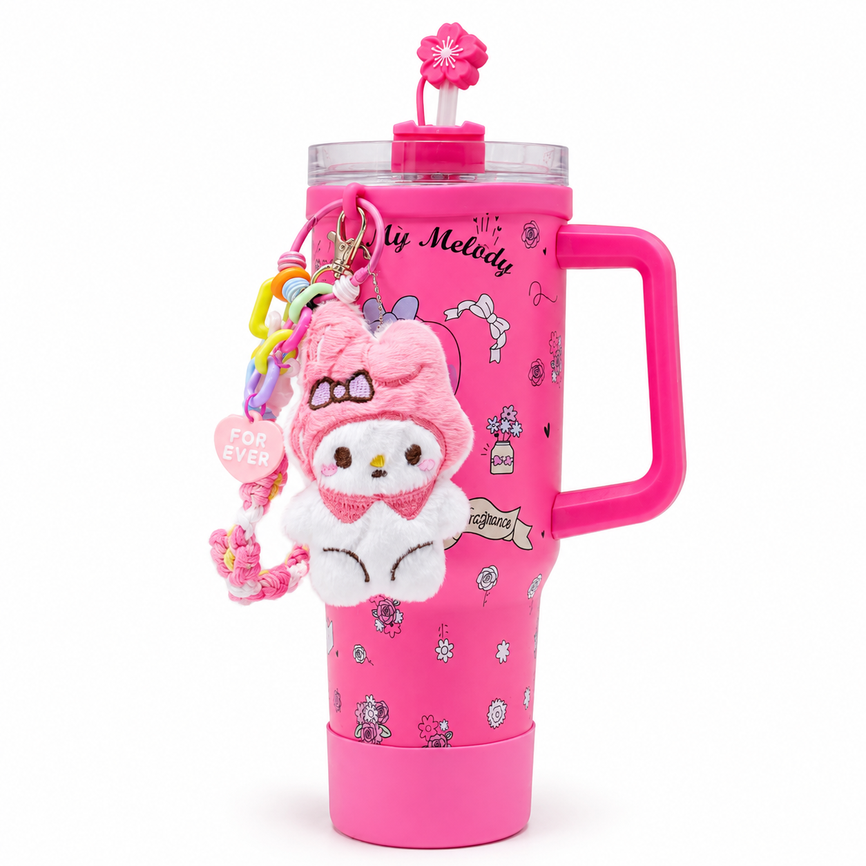 My Melody Insulated Tumbler Cup with Handle & Straw
