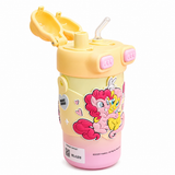 Kids Cartoon Double Straw Water Bottle