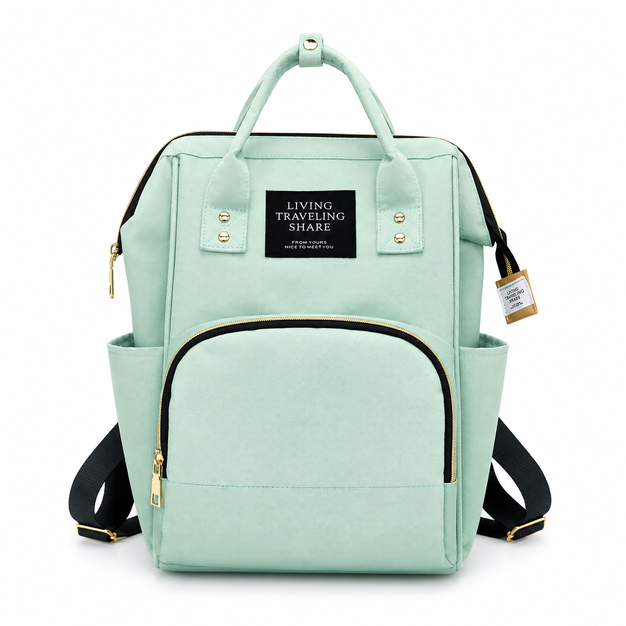 Waterproof Baby Diaper Backpack Mint Green by Large Capacity Multi Pocket