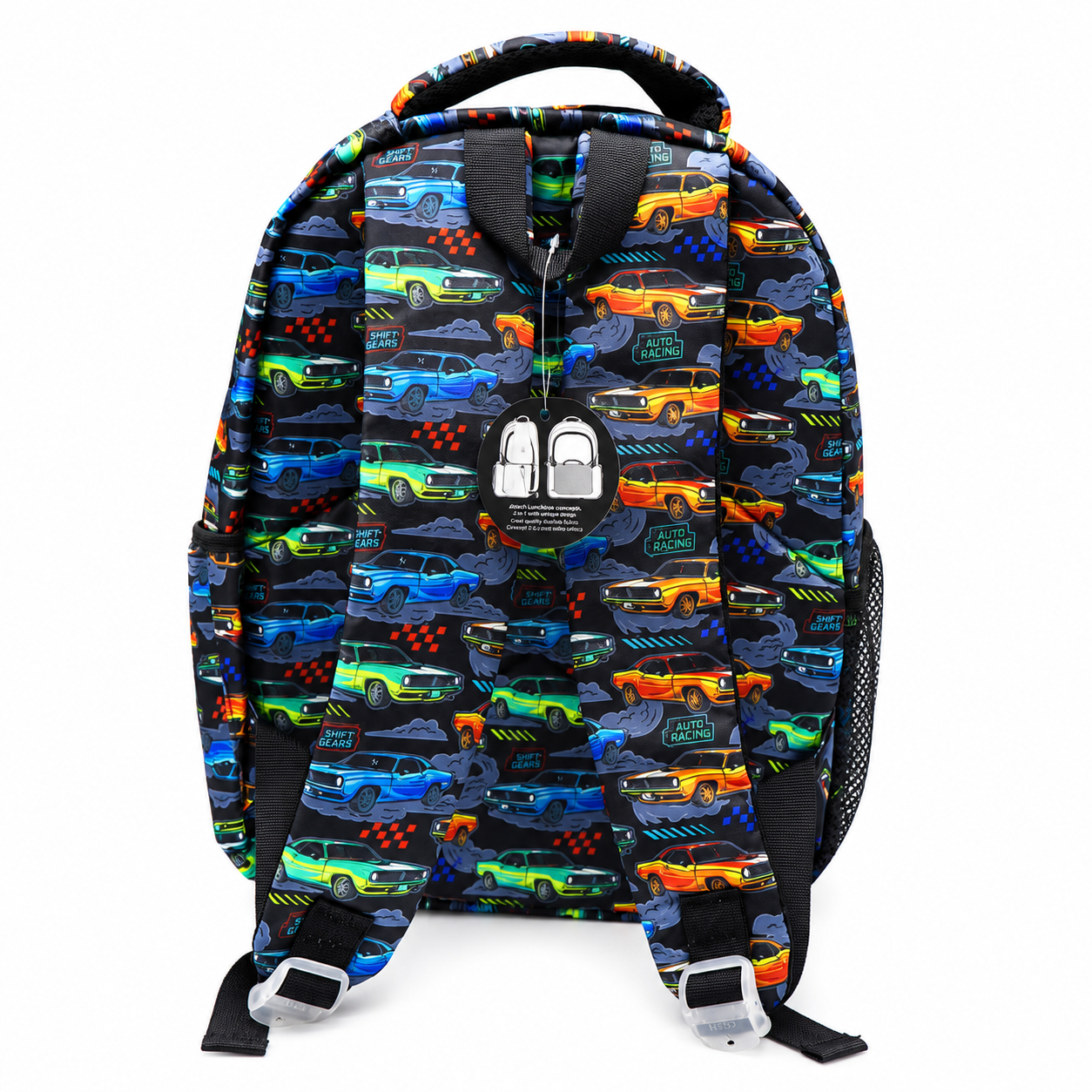 Kids Racing Cars School Backpack Hard Shell Travel Bag