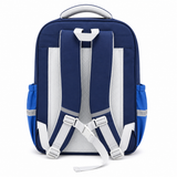 Kids School Backpack with Plush Keychain Navy Blue
