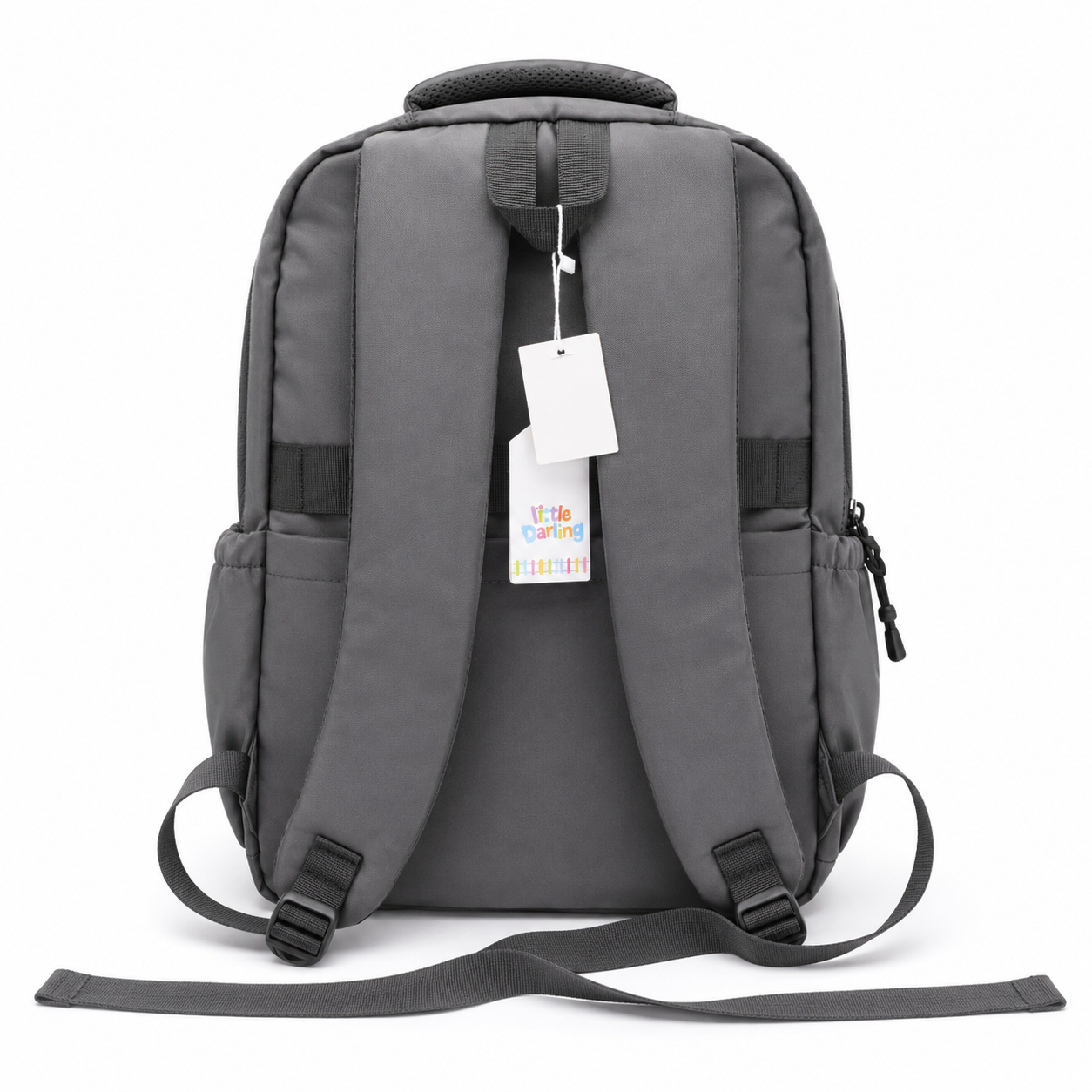 Leader School Backpack with Mini Pouch Grey Black