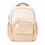 Beige Kids School Backpack with Front Pocket