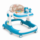 2-in-1 Baby Walker with Interactive Toy Tray Blue & White