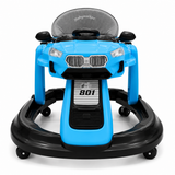 Luxury Car Design Baby Walker with Steering Wheel Blue & Black