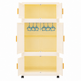 Multi-Layer Storage Cabinet with Wheels Cream