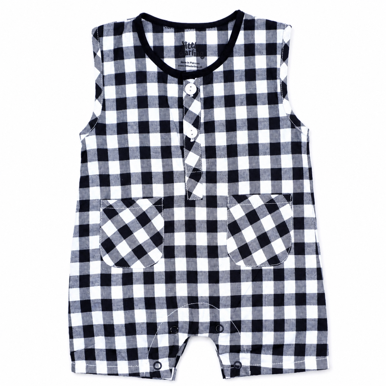 Baby Checkered Pocket Romper