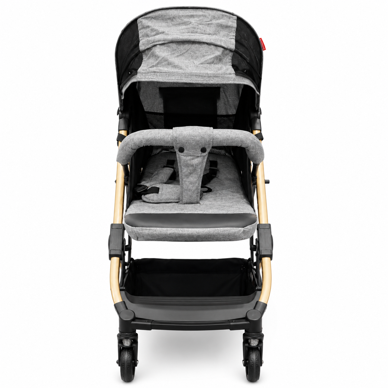 Luxury Foldable Baby Stroller with Canopy & Storage Basket