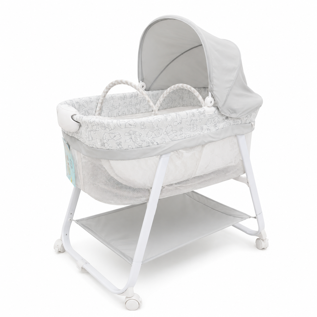 Portable Baby Bassinet with Canopy Grey