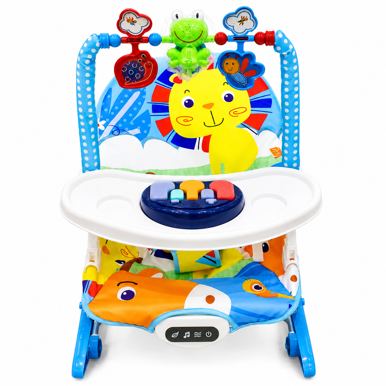 Baby Rocker Bouncer with Feeding Tray & Music