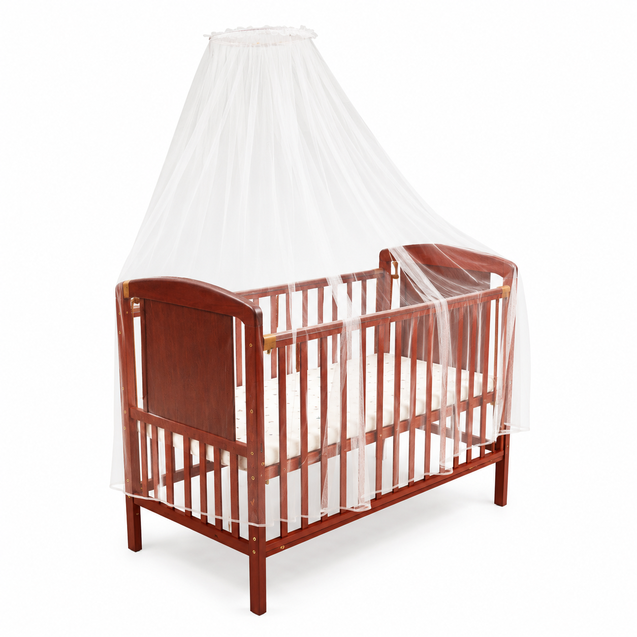 Wooden Baby Cot  Walnut Brown