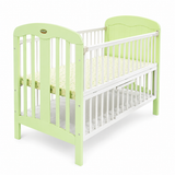 Wooden Baby Cot Green & White