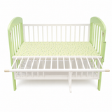 Wooden Baby Cot Green & White