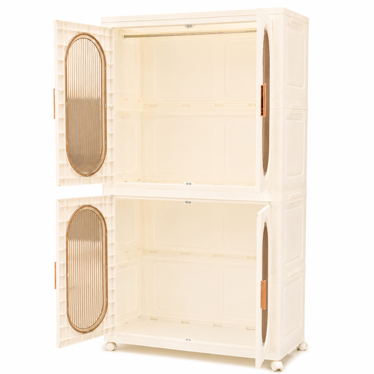 Folding Storage Wardrobe Plastic With Wheels