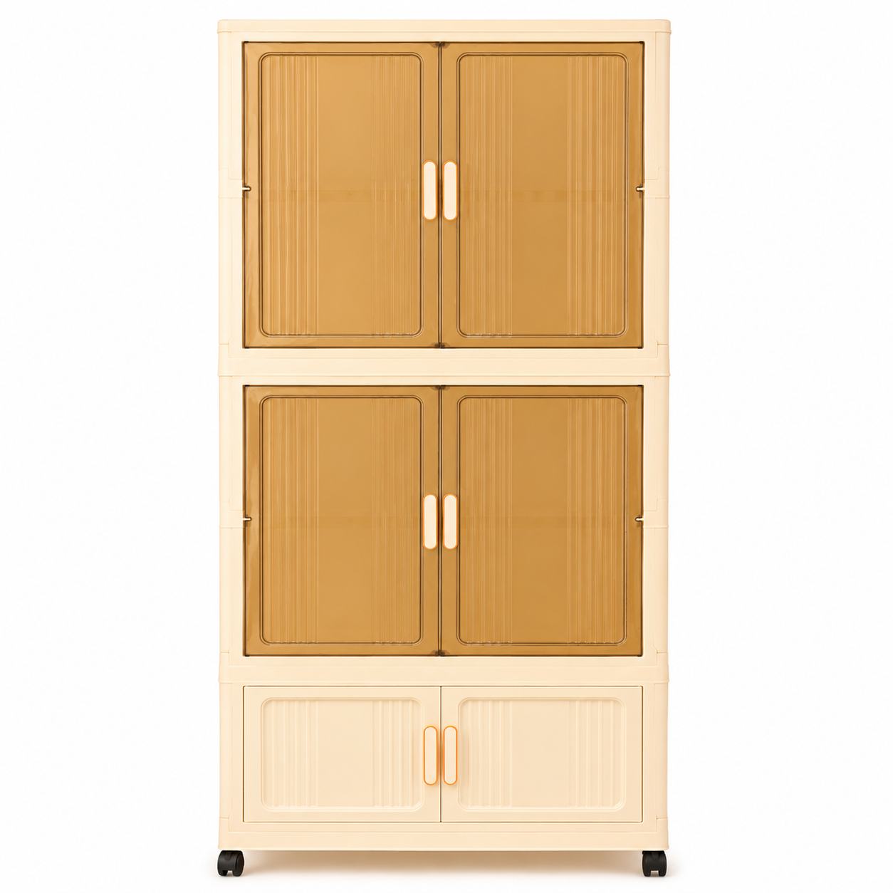 6 Door Plastic Storage Wardrobe With Wheels