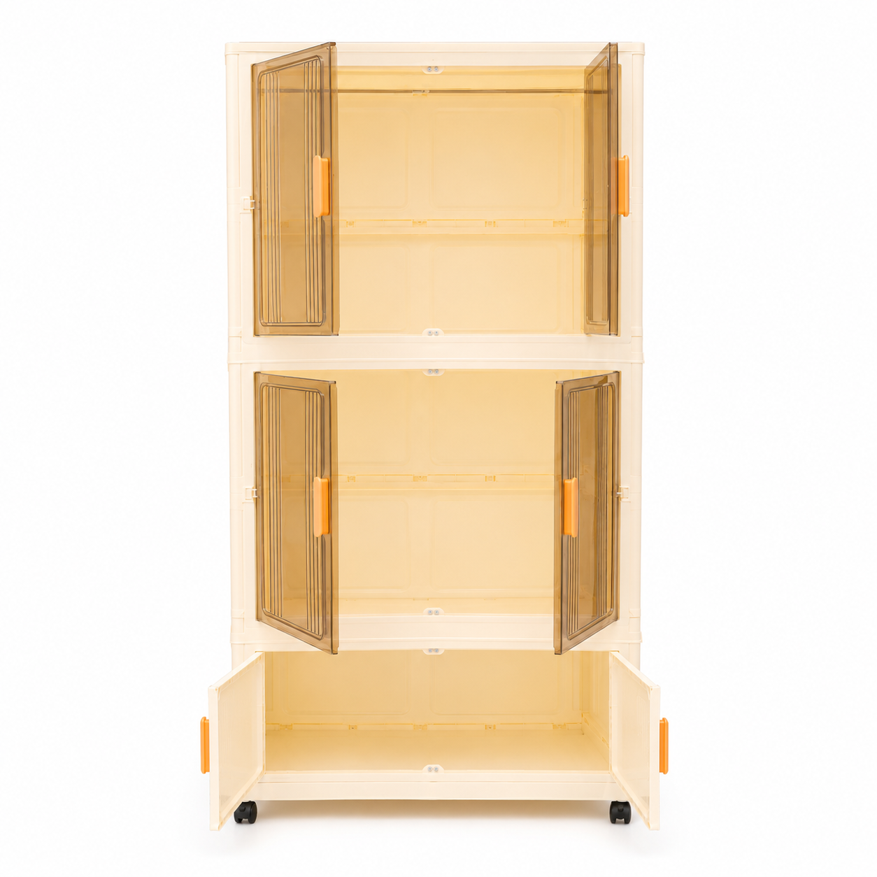 6 Door Plastic Storage Wardrobe With Wheels