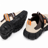 Kids Chunky Sole Casual Sneakers – Beige & Brown