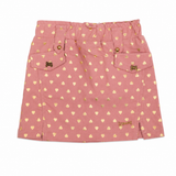 Girls Pink Heart Print Skirt