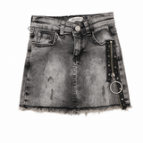 Girls Washed Grey Denim Skirt