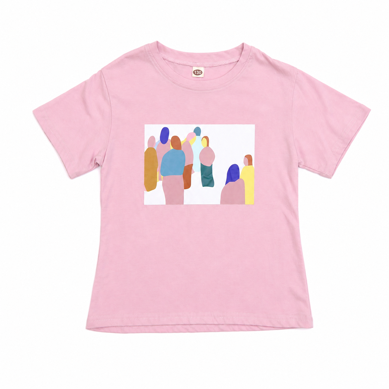 Girls Pink Abstract Print T-Shirt