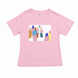Girls Pink Abstract Print T-Shirt