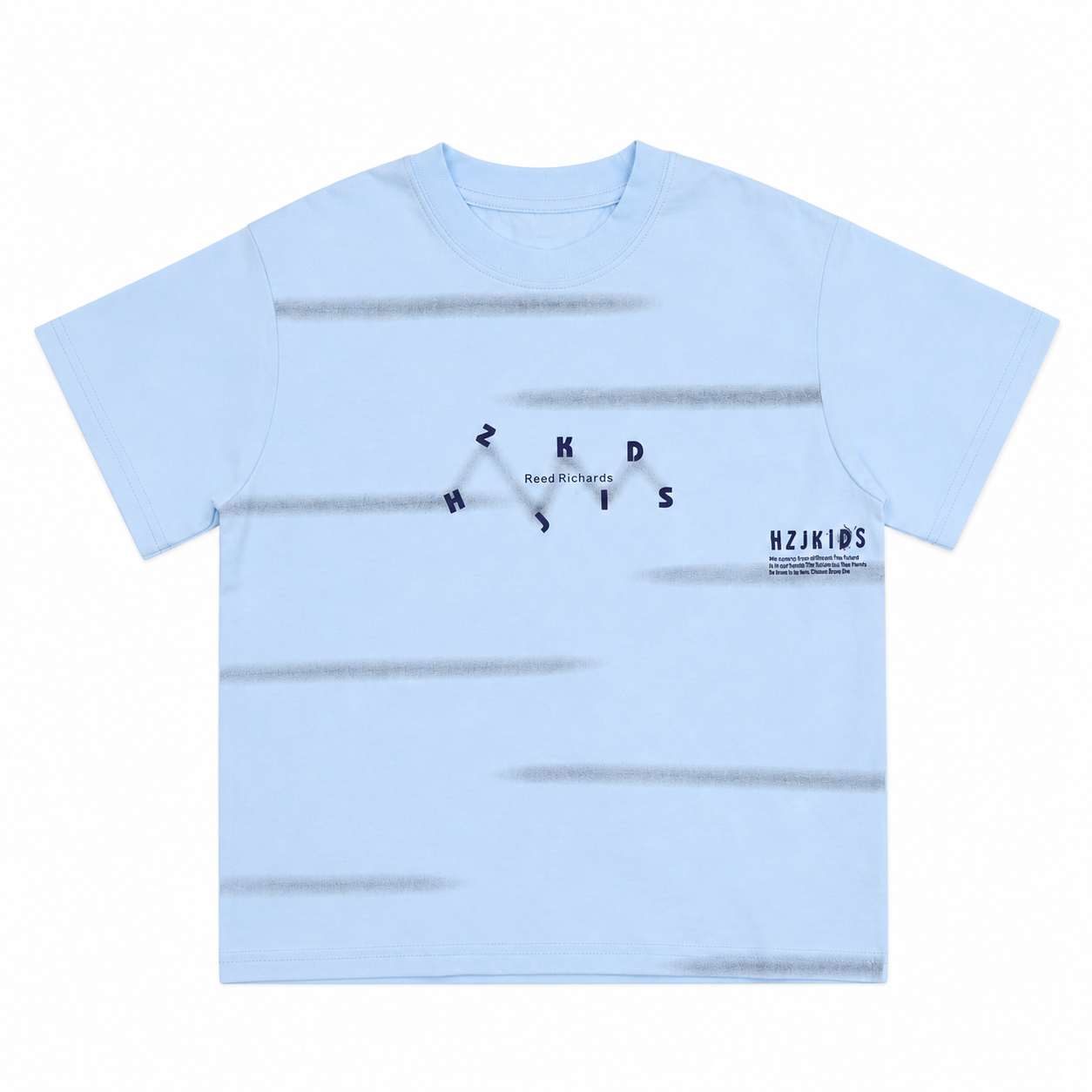 Kids Casual Summer T-Shirt Sky Blue Printed