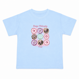 Girls Sky Blue Cotton T-Shirt – Donut Print