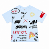 Kids Street Style Graphic T-Shirt Sky Blue