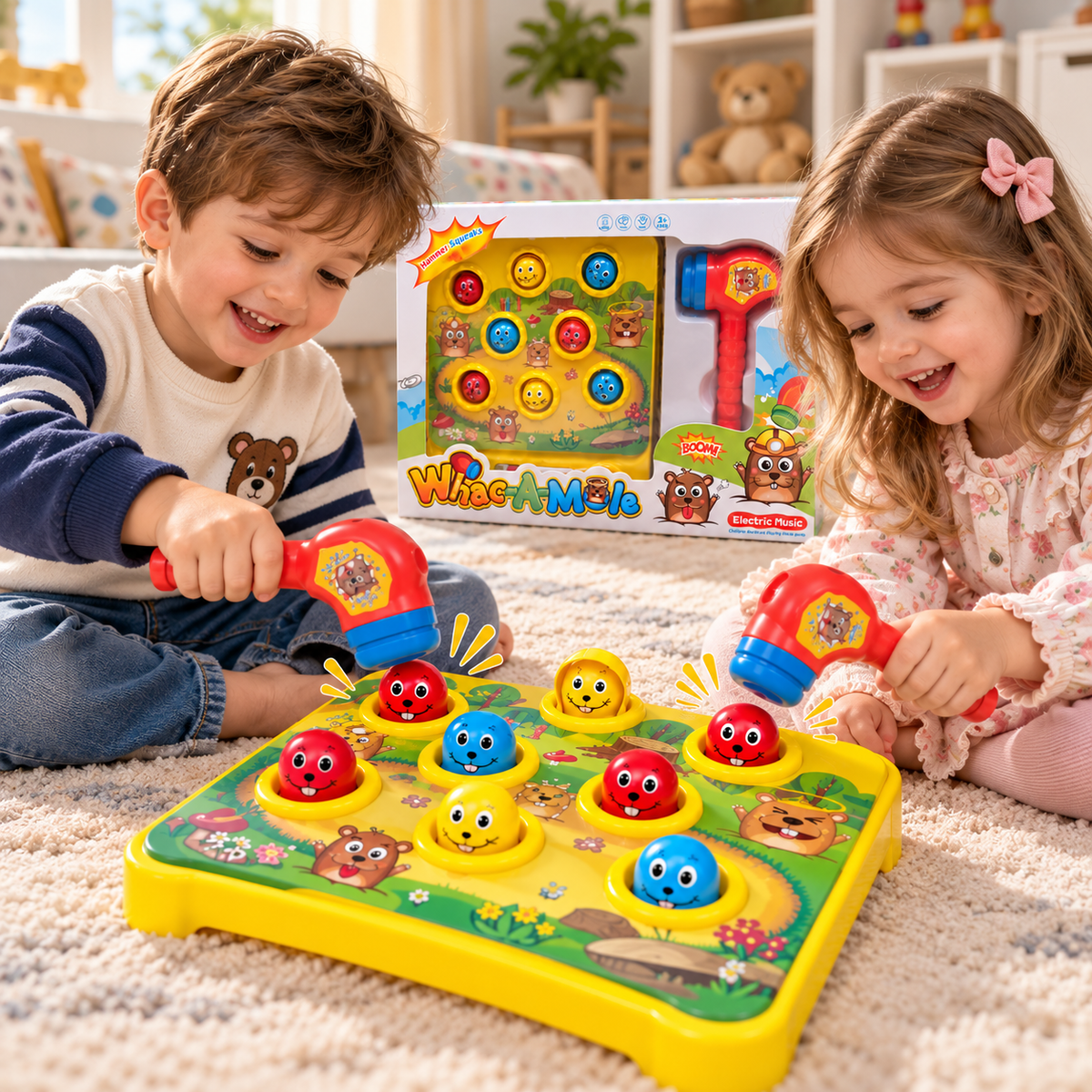 Kids Whac-A-Mole Hammer Game Toy Set Age 3+