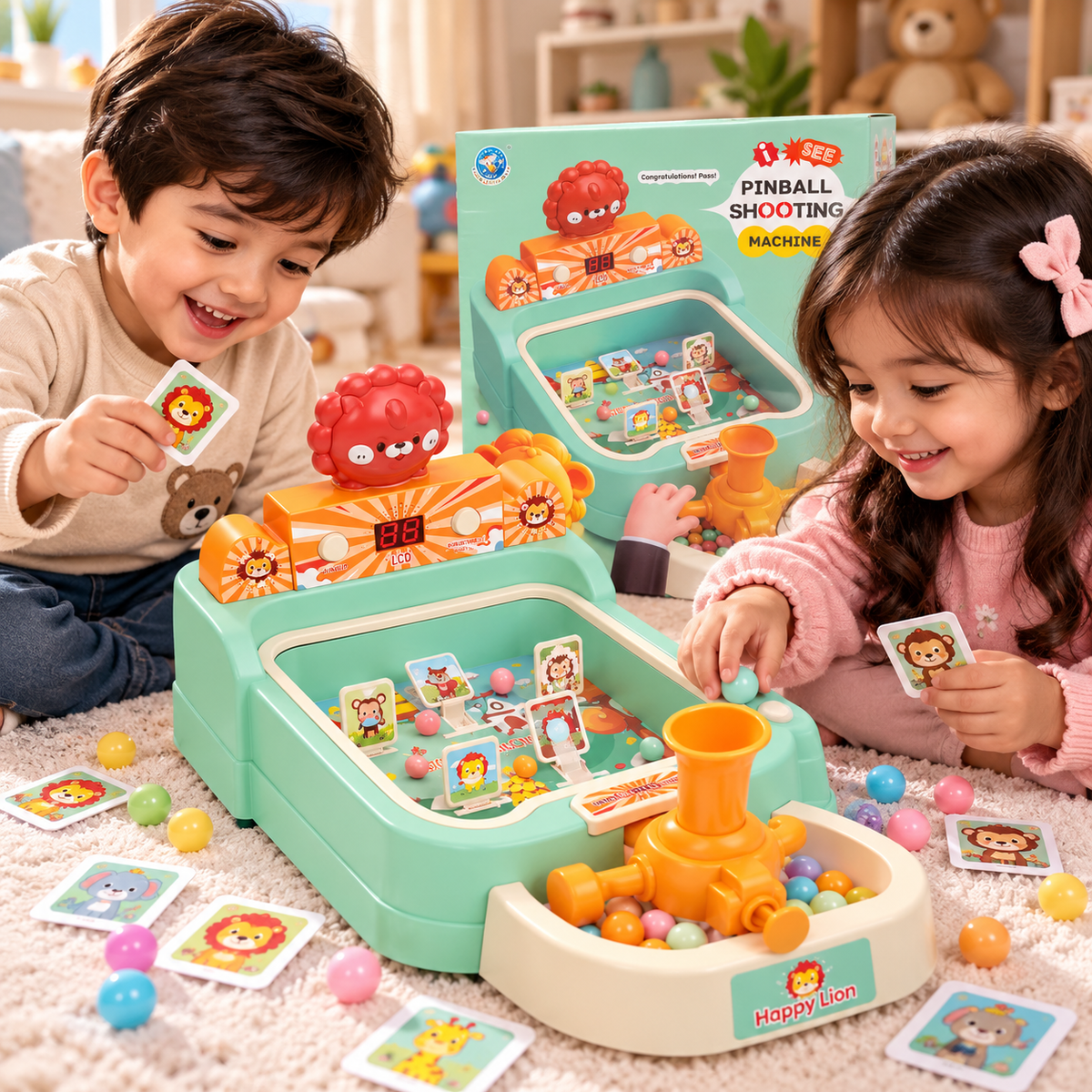 Kids Pinball Shooting Machine Game Toy Age 3+