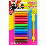 Kiddy Clay Modelling Clay Set  12 Colors  2 Tools