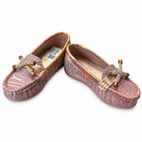 Girls Glitter Bow Loafers – Pink Party Shoes