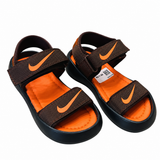 Kids Brown & Orange Adjustable Sport Sandals