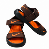 Kids Brown & Orange Adjustable Sport Sandals