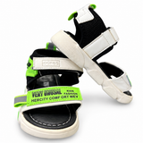 Kids Black White & Green Adjustable Sport Sandals